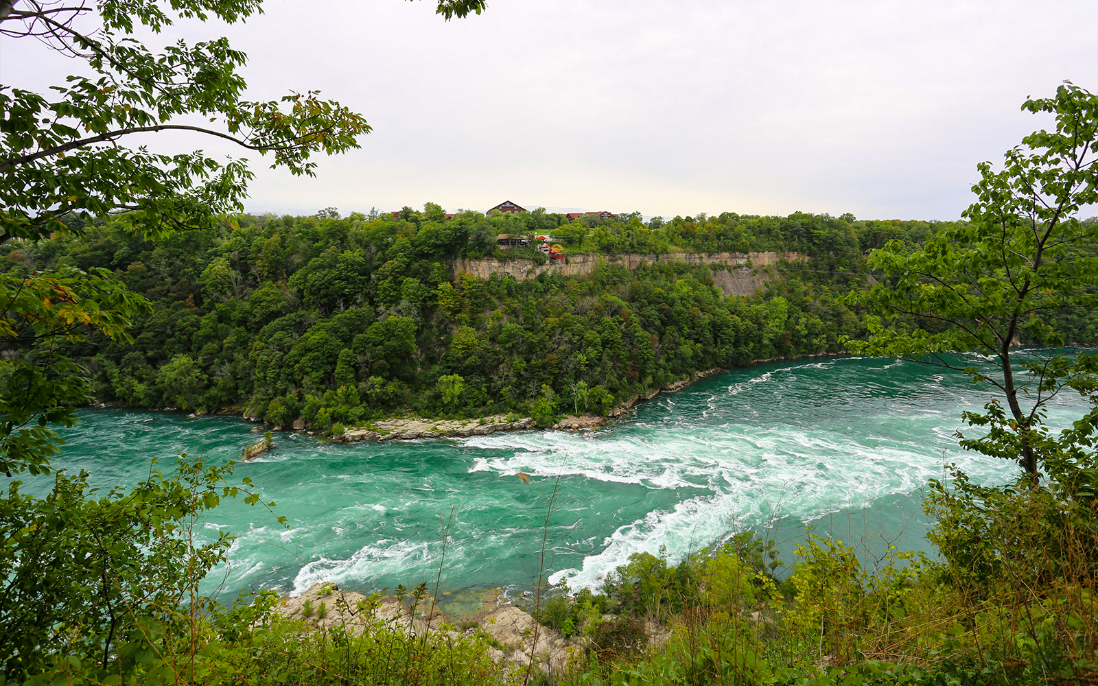 Niagara River in the Devils Hole State park in NY state USA