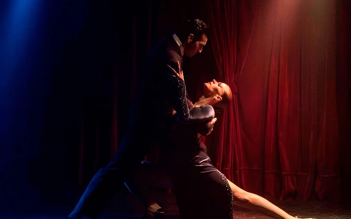 Dancers performing at Rojo Tango Show in Buenos Aires.