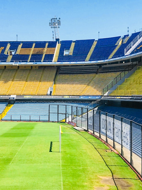 Boca Juniors Stadium seating and field in Buenos Aires, Argentina.