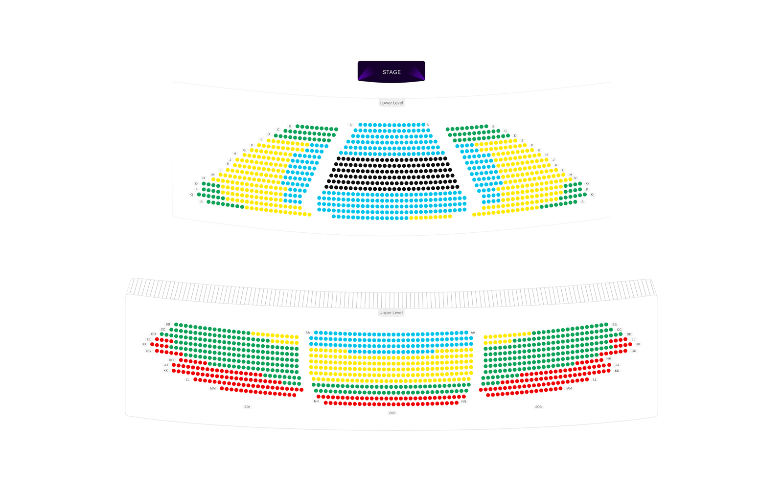KA Theater seating chart image
