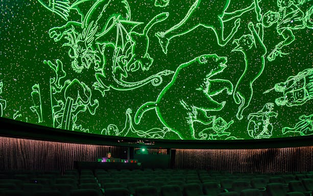 Constellations projected on Royal Observatory Planetarium dome interior.