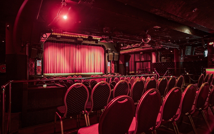 City Hall Theatre seating and stage for Flamenco show.