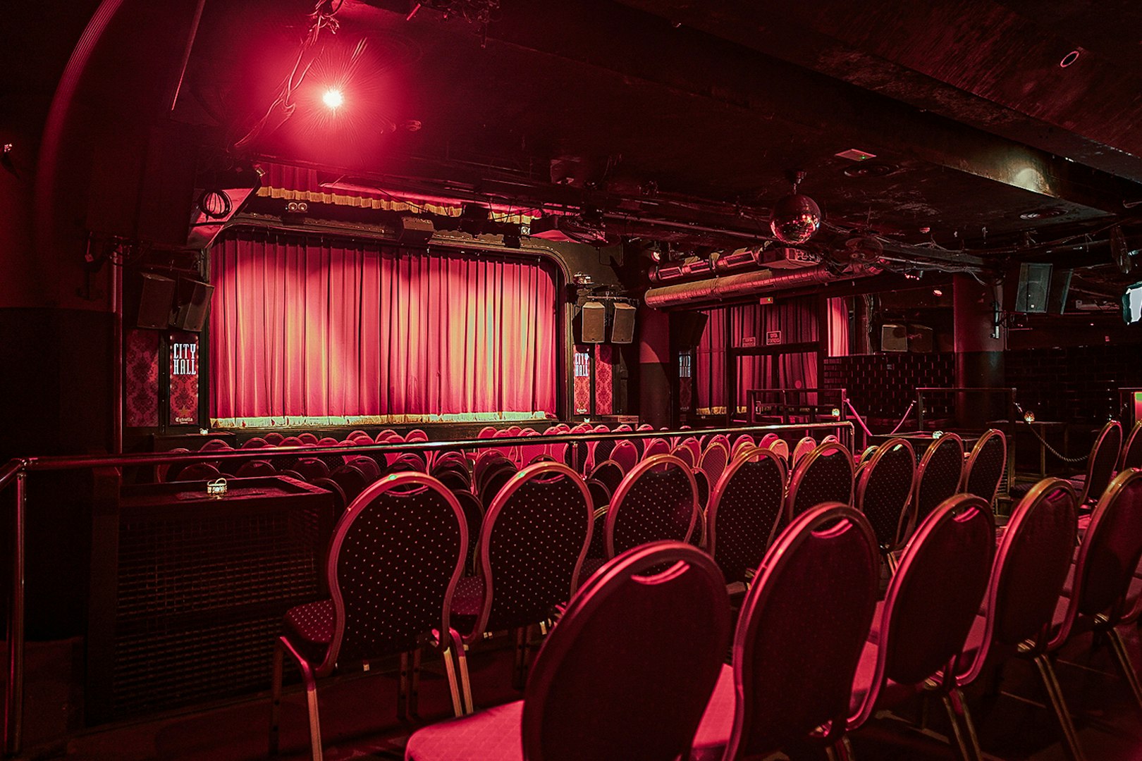 City Hall Theatre seating and stage for Flamenco show.