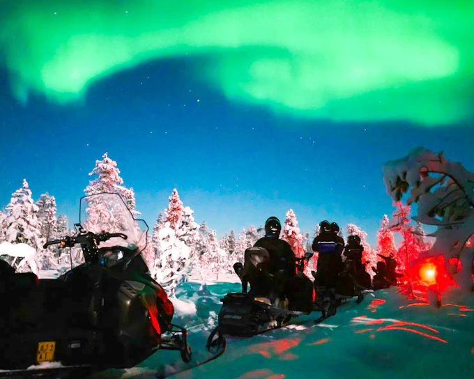 Levi: Northern Lights Snowmobile Tour