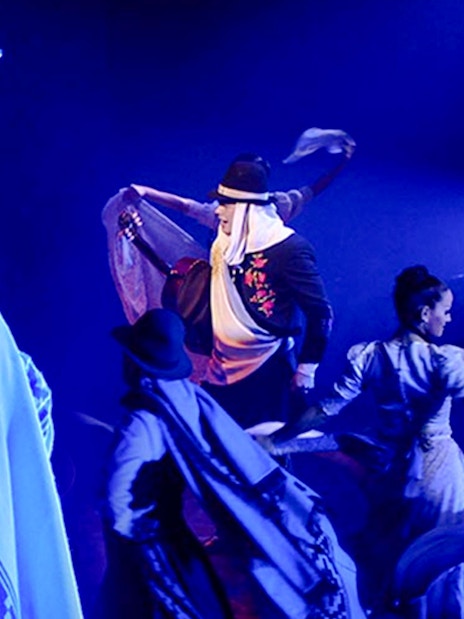 Dancers performing traditional tango at Señor Tango Show in Buenos Aires.