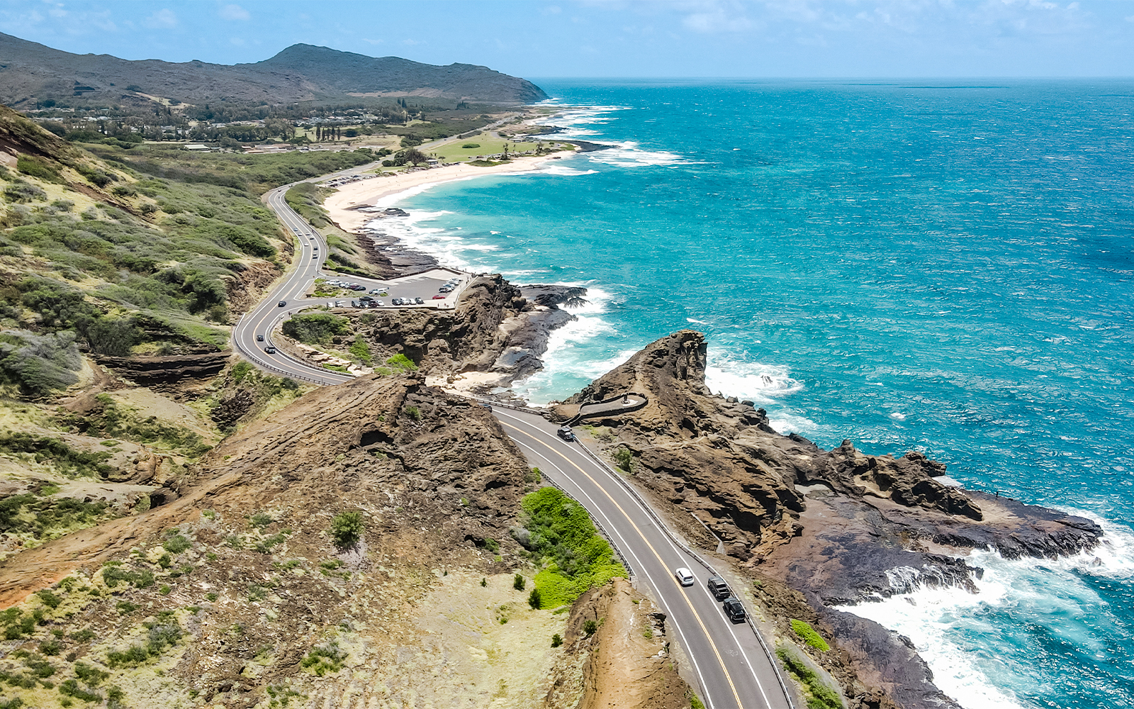 Halona Blowhole aerial view