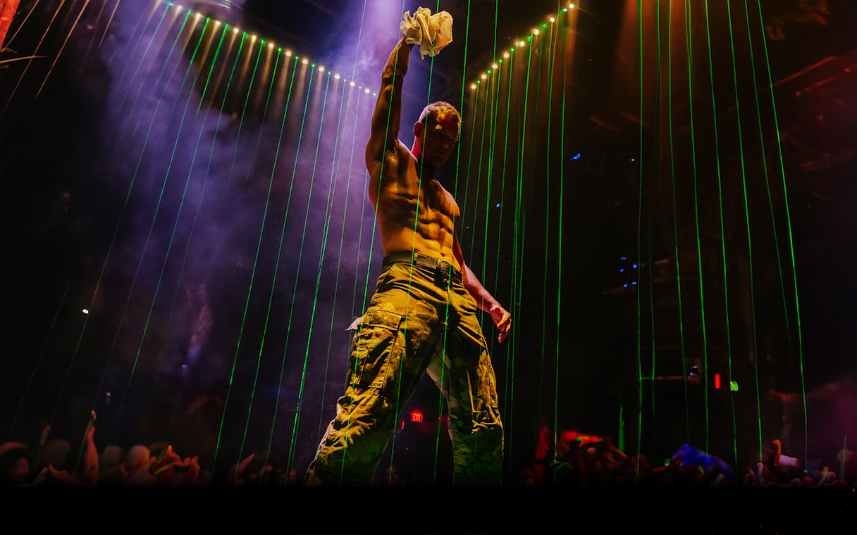 Performer on stage at Australia's Thunder from Down Under show.
