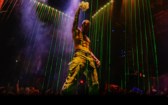 Performer on stage at Australia's Thunder from Down Under show.