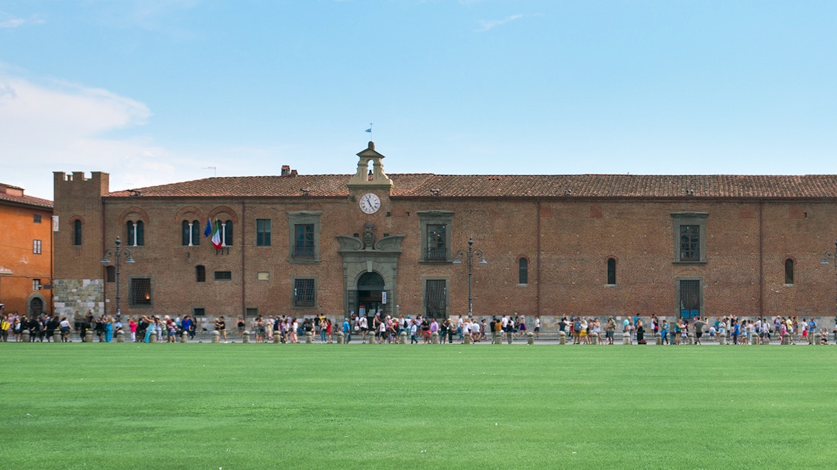 Sinopie Museum Pisa facade displaying historical fresco sketches.