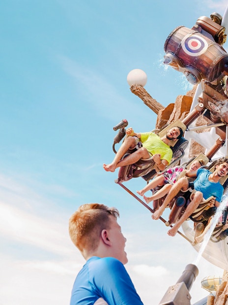 People enjoying the Bandit Bomber ride at YAS Waterworld, Abu Dhabi.