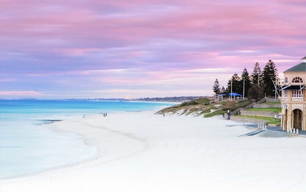 Cottesloe Beach at sunset during 4-hour Perth and Fremantle city tour.