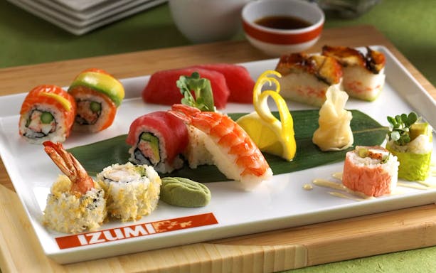 Sushi platter from Izumi restaurant on Anthem of the Seas cruise.