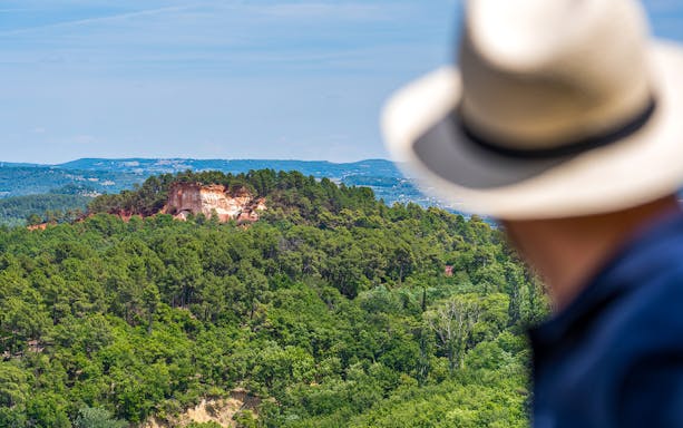 Scenic view of Luberon forest and cliffs during Lavender Morning Tour.