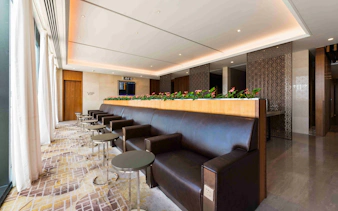 VIP lounge seating area at Shanghai Hongqiao International Airport Terminal 1.