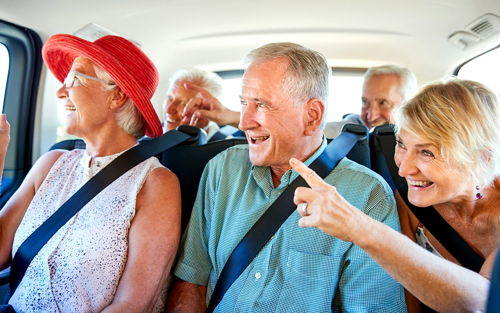 Guests enjoying scenic views during transfer from Prague to Český Krumlov via Hluboká.