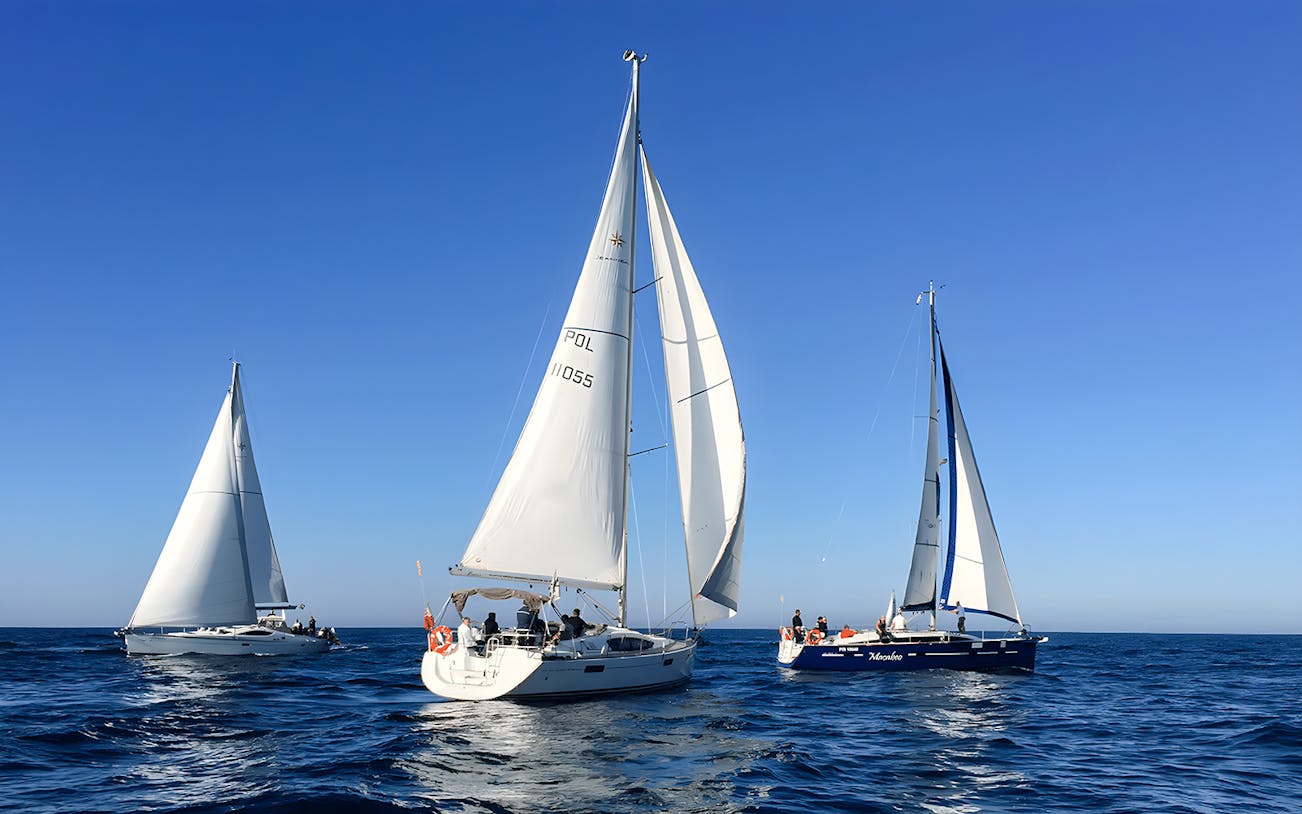 Sailboats on a private tour in Gdansk and Sopot waters.