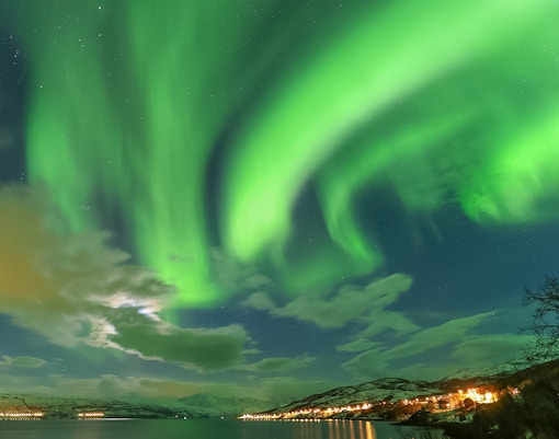 northern lights over Kvaløya Island