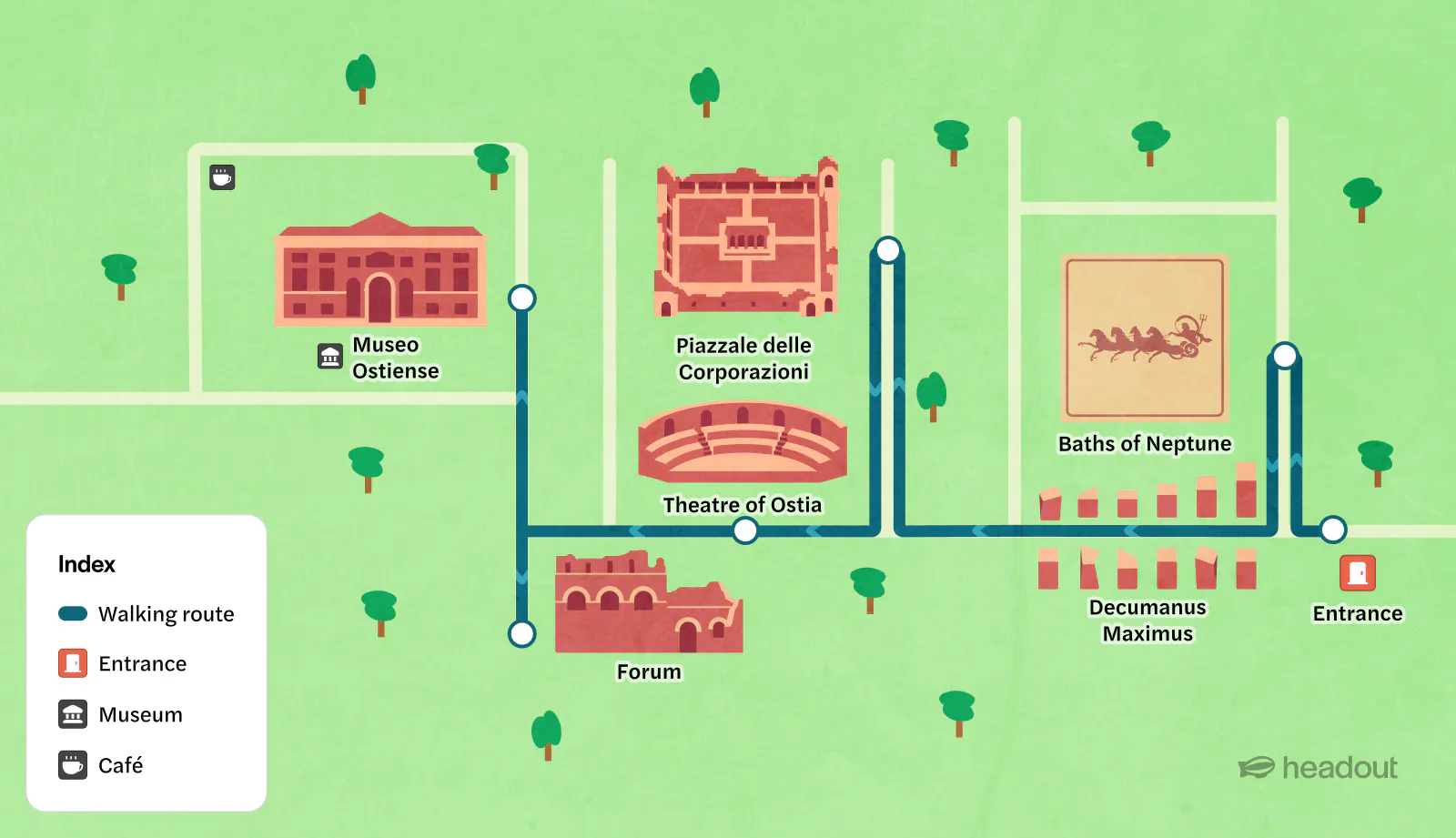 Ostia Antica map