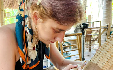 Crafting bamboo in Hoi An, Vietnam, showcasing local culture and sustainability.