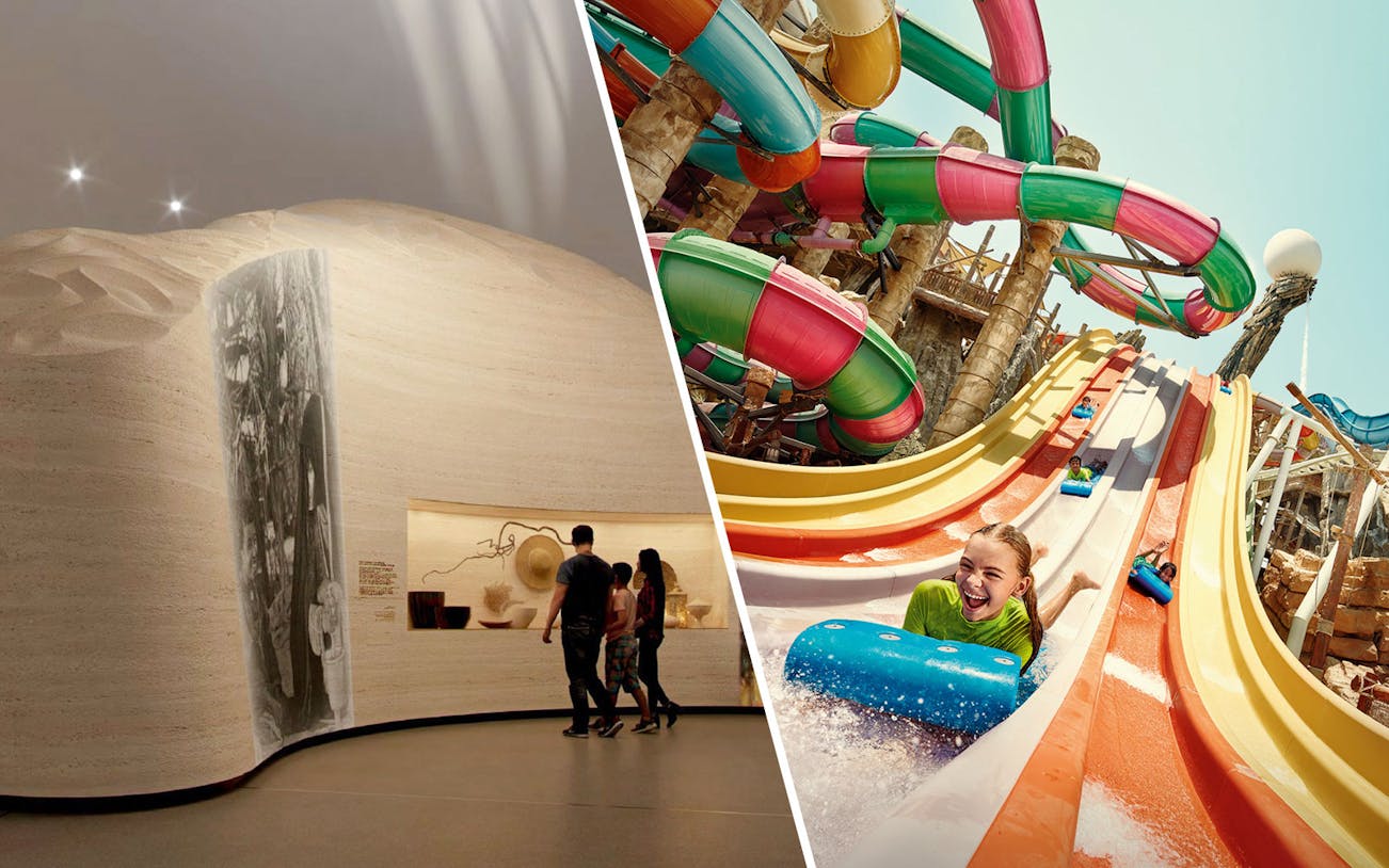 Visitors exploring exhibits at Zayed National Museum.