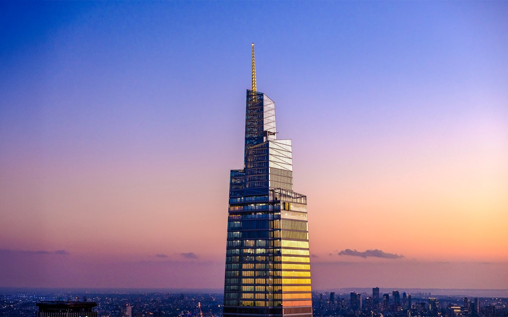 One Vanderbilt skyscraper at sunset in Midtown Manhattan, New York City.
