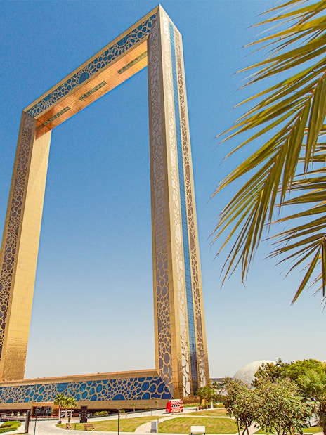 Dubai Frame with city skyline view, part of Dubai Super Saver Pass experience.