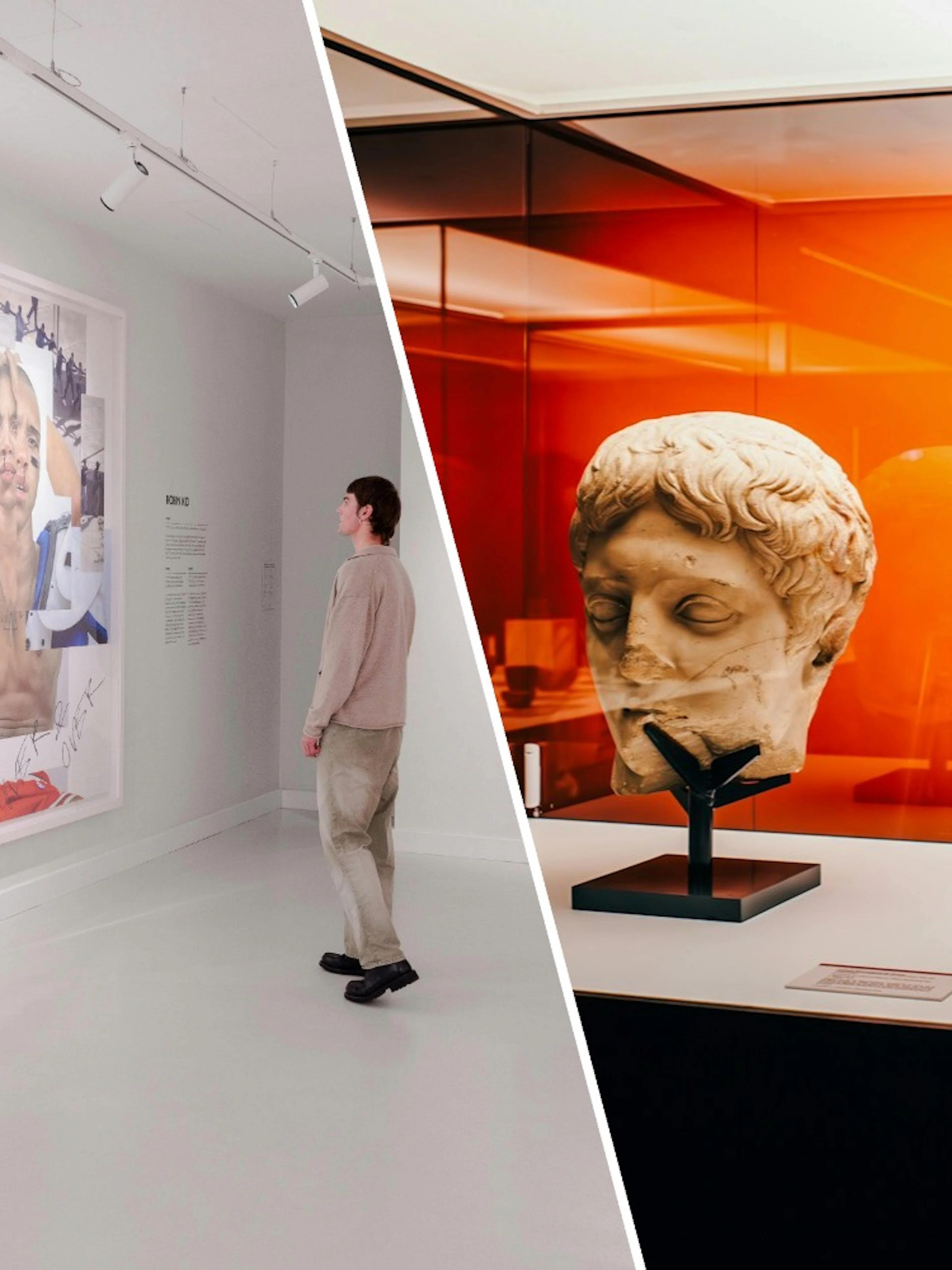 Art installations and sculptures at Moco Museum Barcelona.