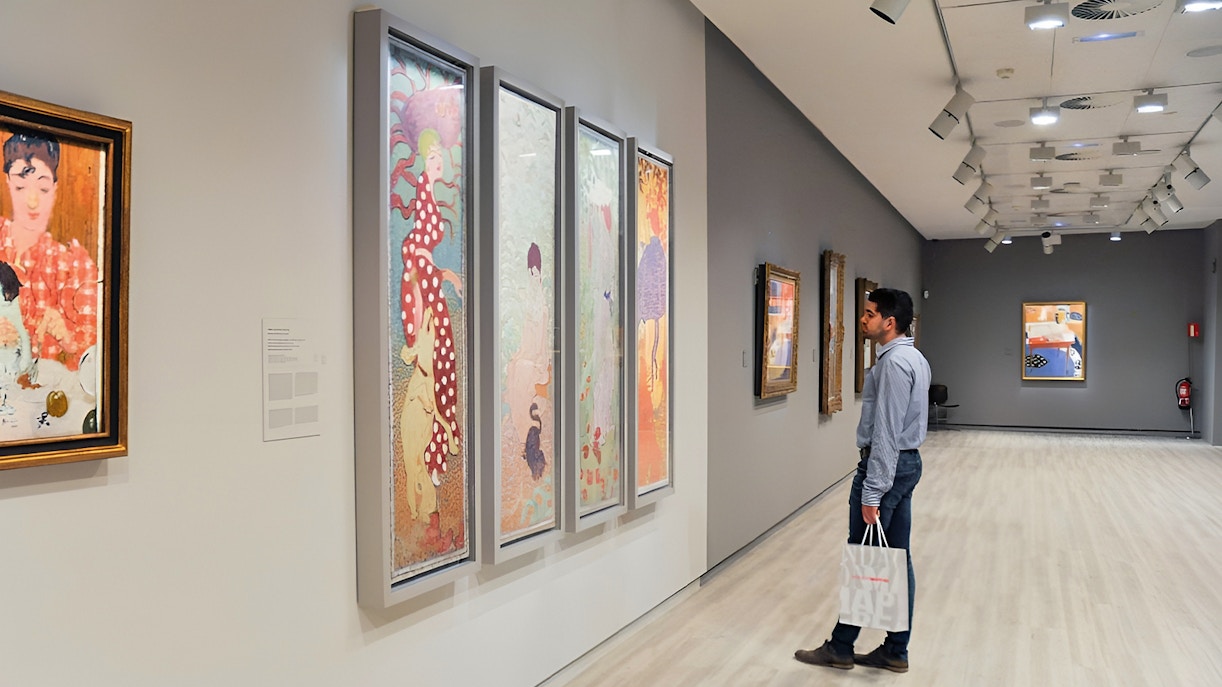 Fundación MAPFRE Sala Recoletos exhibition hall in Madrid with art displays.