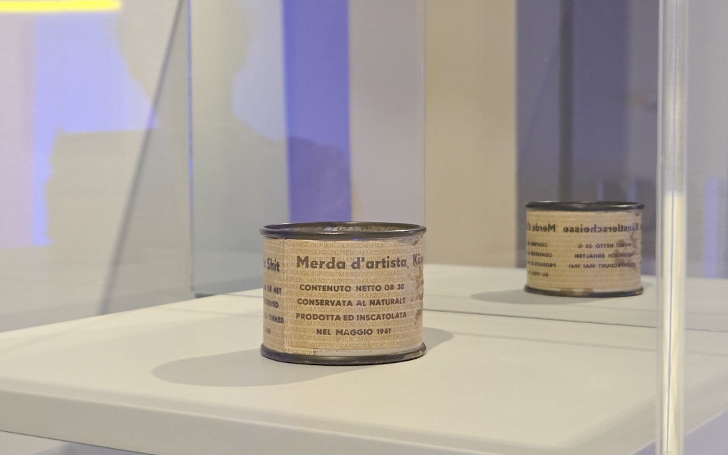Centre Pompidou Malaga exhibition featuring Piero Manzoni's "Artist's Shit" display.