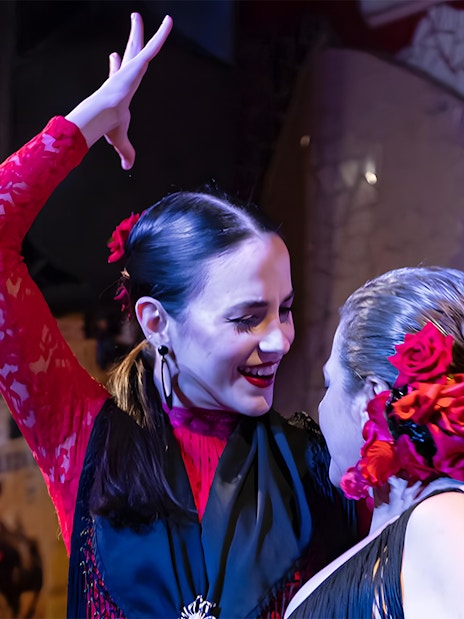 Flamenco dancers performing at Tablao El Toro y la Luna, Seville.