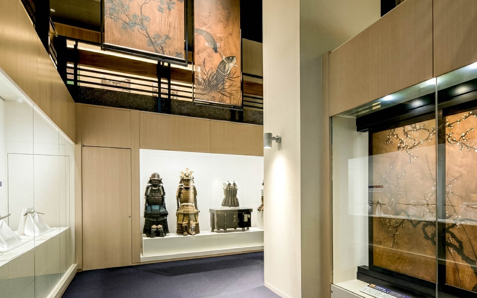 Samurai armor display inside Odawara Castle museum, Japan.