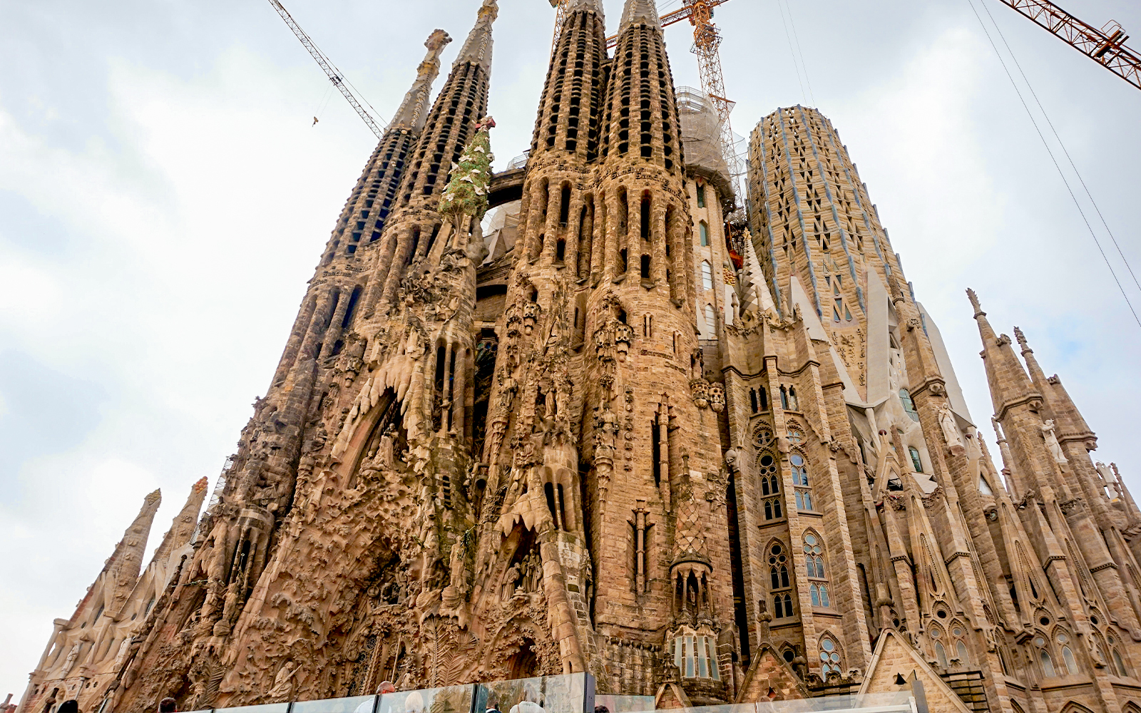 Sagrada Familia Nativity Facade in Barcelona, showcasing Gaudi's intricate architectural design.