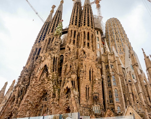 Sagrada Familia Nativity Facade in Barcelona, showcasing Gaudi's intricate architectural design.