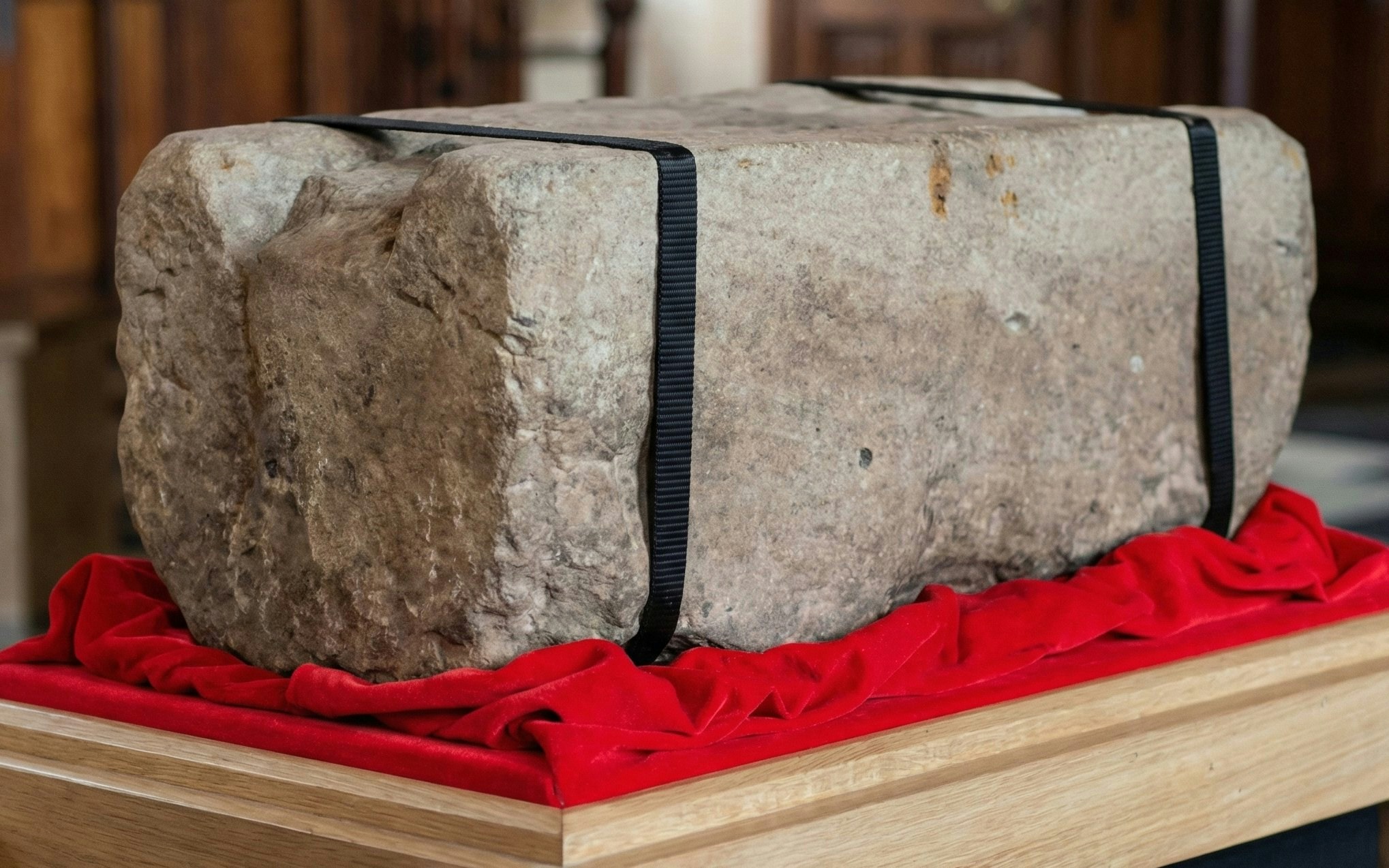 Stone of Destiny displayed at Edinburgh Castle.