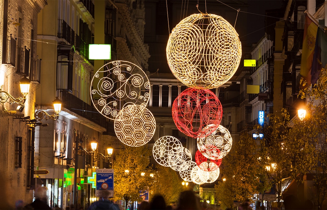 Christmas lights on a street in tenerife