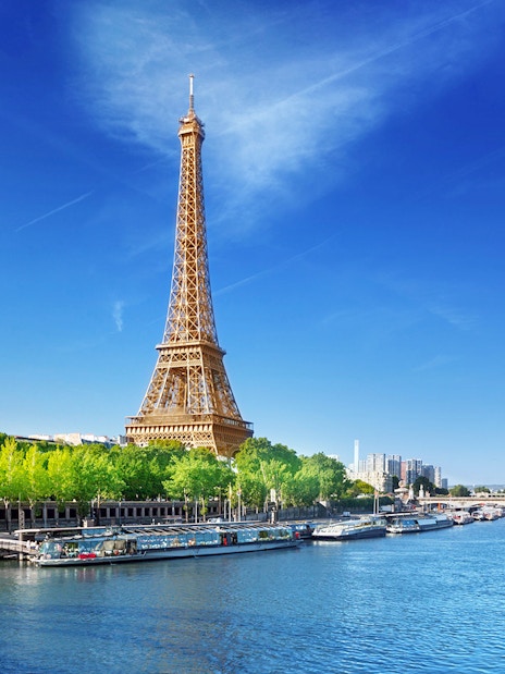 Eiffel Tower view from Seine River, Paris city pass with 2nd floor access.
