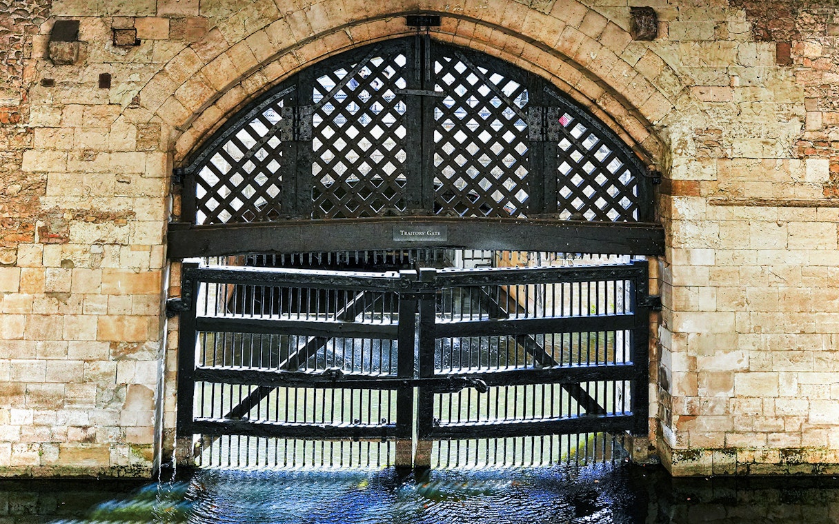 Traitors' Gate at the Tower of London, part of the guided tour experience.