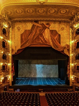 Teatro Colon stage and ornate interior, Buenos Aires, Argentina.