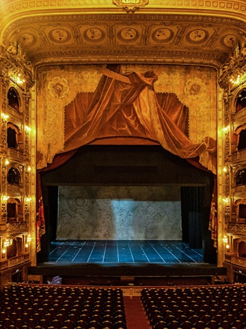 Teatro Colon stage and ornate interior, Buenos Aires, Argentina.