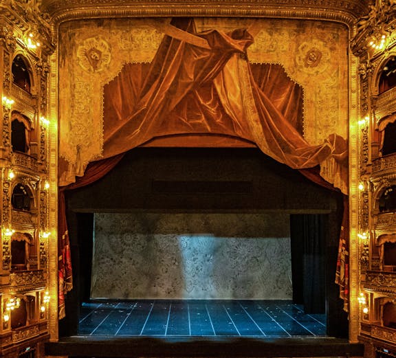 Teatro Colon stage and ornate interior, Buenos Aires, Argentina.