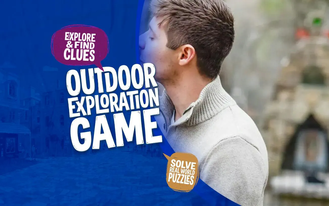 Outdoor exploration game poster for Hidden Love Songs in Cotroceni, Bucharest.