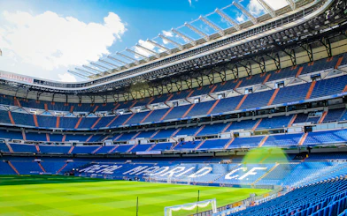 Santiago Bernabeu stadium view from stands, Madrid.