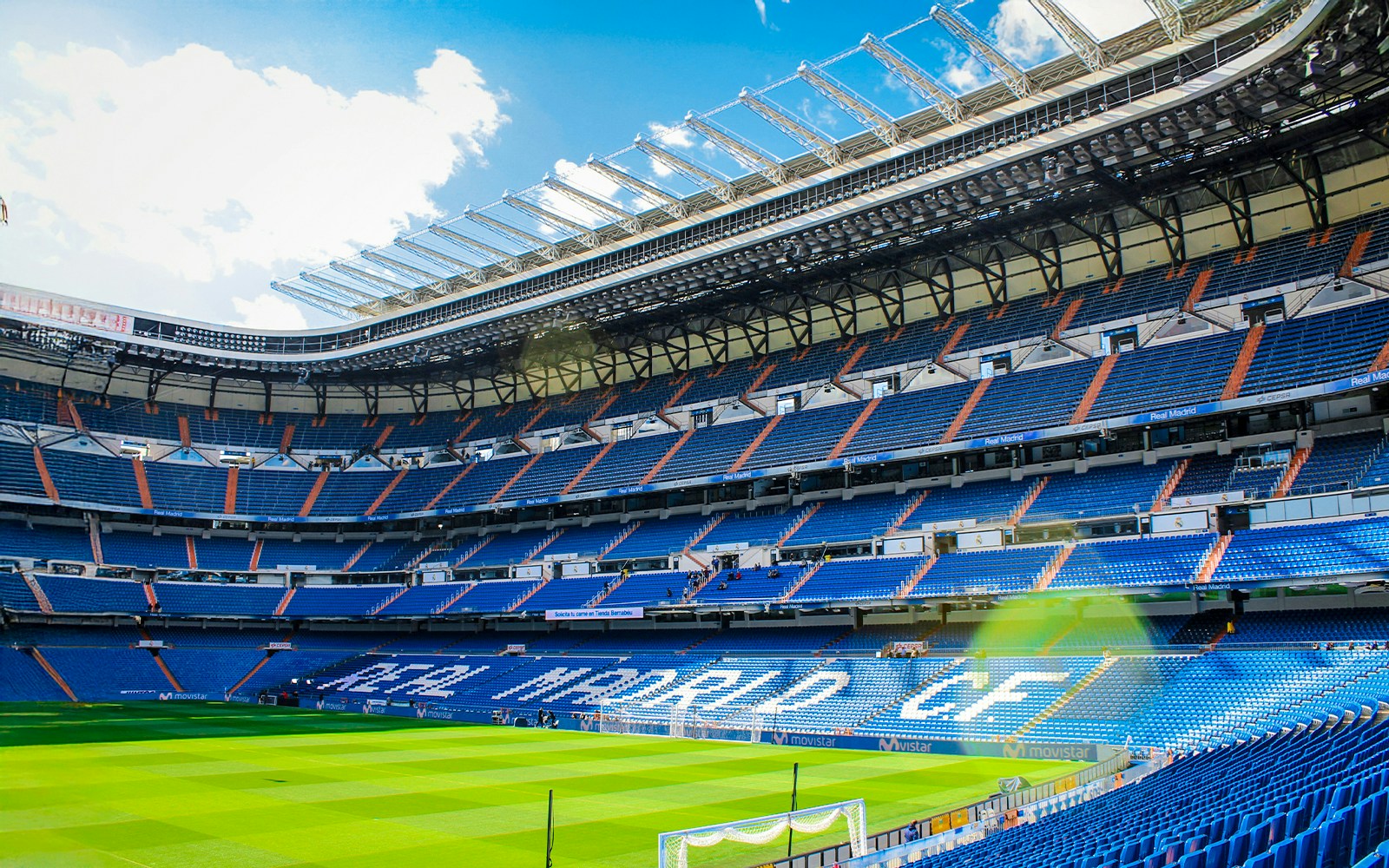 Santiago Bernabeu stadium view from stands, Madrid.