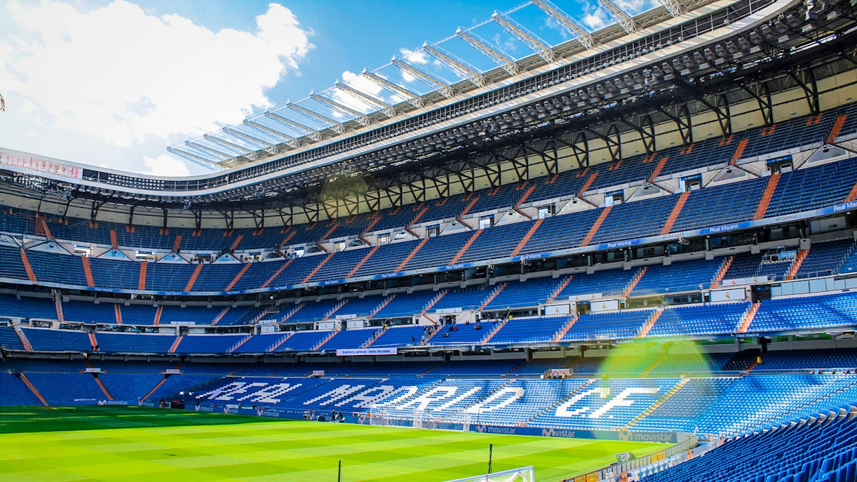 Santiago Bernabeu stadium view from stands, Madrid.