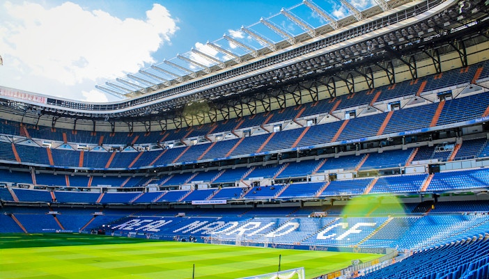 Santiago Bernabeu stadium view from stands, Madrid.