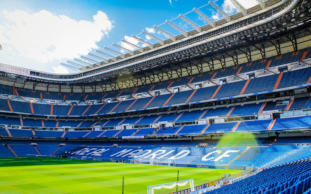 Santiago Bernabeu stadium view from stands, Madrid.