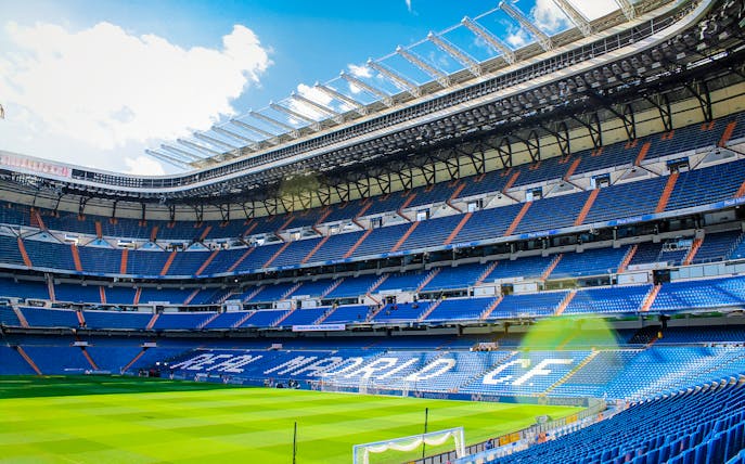 Santiago Bernabeu stadium view from stands, Madrid.