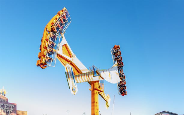 People enjoying a thrill ride at Fun Spot America, Orlando.
