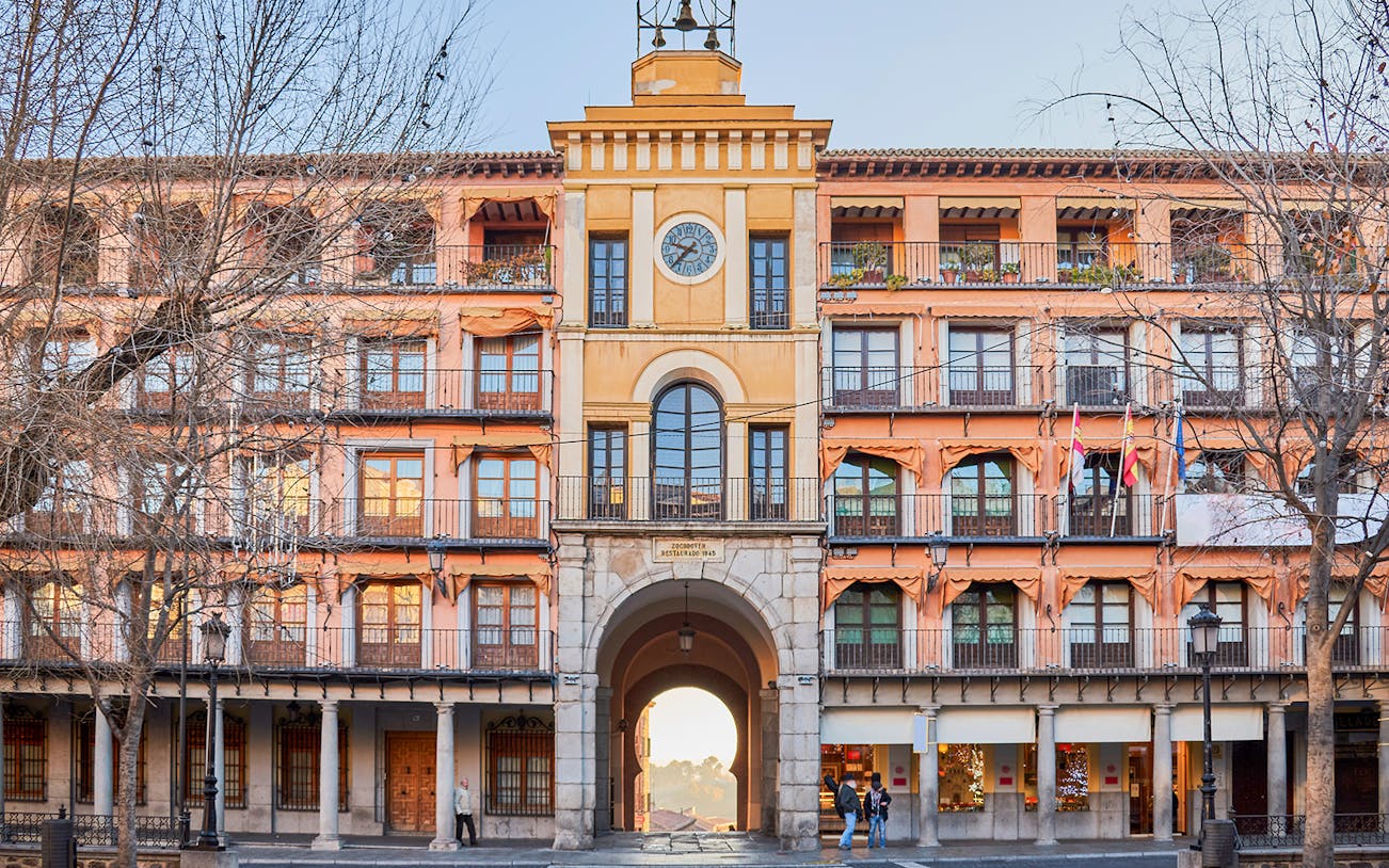 Toledo's Zocodover Square archway on the Express Tour from Madrid.