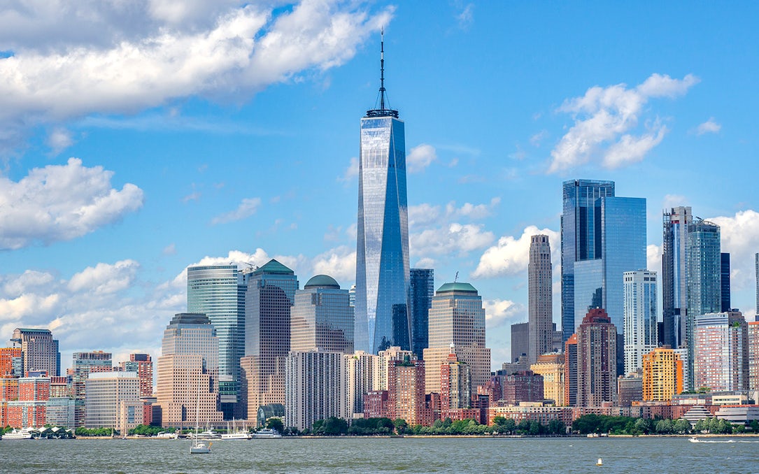 New York City skyline featuring One World Trade Center.